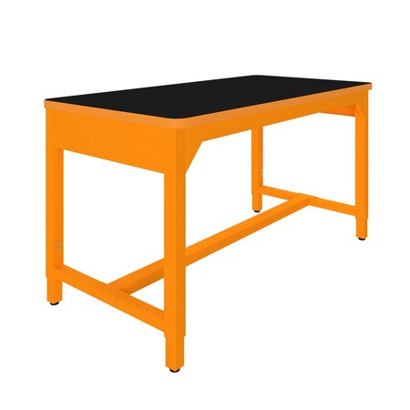Diversified Spaces Fab Lab Workbench, Top 72"x30" Blk/Carrot AMS7230LBTT