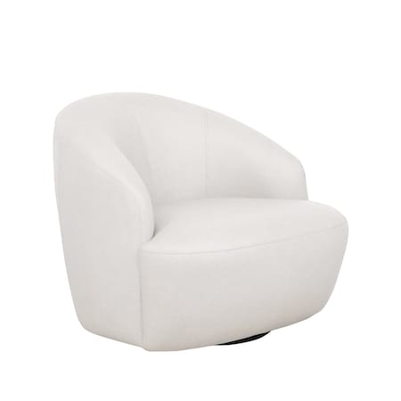 Manhattan Comfort Lukas Upholstered Swivel Accent Chair in Cream AC1631-CR