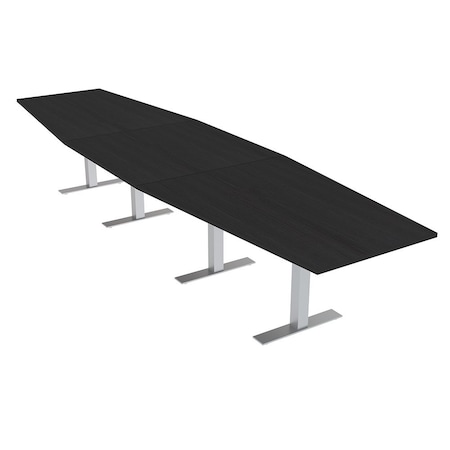 Skutchi Designs 16 Person Conference Table With Power Unit | 16' Hexagon Table | Harmony Series HAR-HEX.IR-48X192-T-U999ST19-NA
