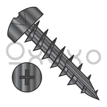 Oxoxo 8-11X1/2 Phillips Pan Deep Thread Screw Type 17 point Full Thread Black Oxide and Oil, 7000PK 523559