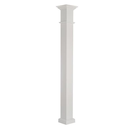 Afco 800EW610 Column Post Set, 10 ft H, Square, Wood, White 800EWS0710