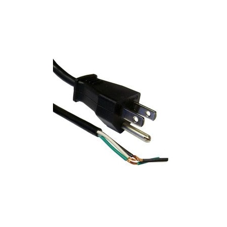 Cable Wholesale NEMA 5-15P to Standard ROJ Power Cord, Black, 18/3 (18AWG 3 Conductor) SVT, 10 Amp / 125 Volt,  10W1-10106