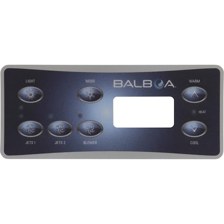 Balboa 7-Button Spa Side Overlay - Light, Mode, Jets 1, Jets 2, Blower, Warm, Cool 11609