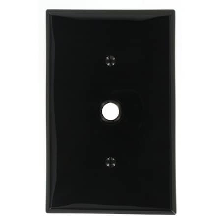 Leviton Telephone/Cable Wallplate, Midway Size, Gang 1, Black PJ11-E