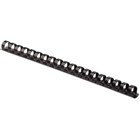 Fellowes Plastic Comb Bindings, 3/8in Diameter, 55 Sheet Capacity, Black, 25 Combs/pack 52322