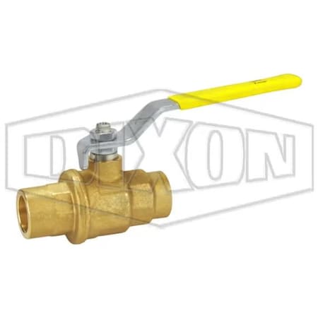 Dixon Ball Valve, 1/2 in Nominal, Solder End Style, Brass Body, Full Port, PTFE Seat/Seal/Thrust Washer So FBV50SE