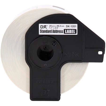 Brother Printer Label, Black/White, Labels/Roll: 400 DK1201