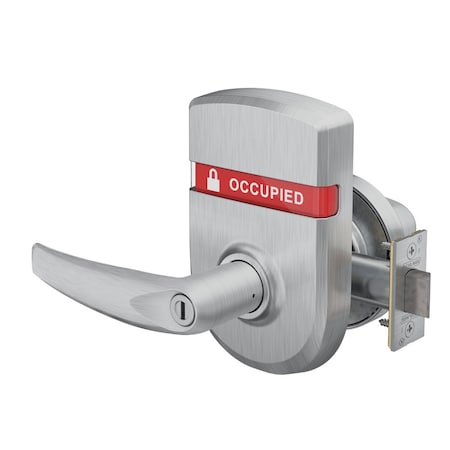 Schlage Grade 1 Bed Bathroom Privacy Cyl Lock, Athens Leve, Satin Chrome, Left-Handed ND40S ATH 626 LH OS-OCC