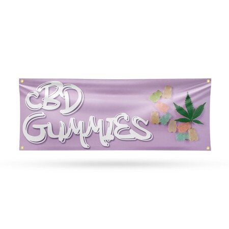 Signmission CBD Gummies, 18 Inch x 48 Inch, Vinyl Banner B-30509