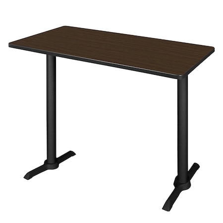 Regency Kobe T-Base Training Seminar Table W/ 2 Knight Mesh Chairs, 48 in W, 24 in L, Neo Walnut MCTRCT4824NW