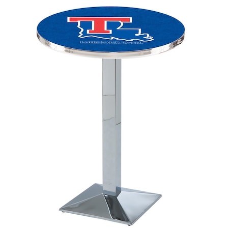Holland Bar Stool Co 42" Chrome Louisiana Tech Pub Table, 36" dia. Top L217C4236LaTech
