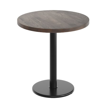 Flash Furniture Bennett 30 in Round Solid Wood Indoor Tabletop in Dark Brown with 18 in Round Dining Height GSF-RD30-DKBRN-TR18-GG