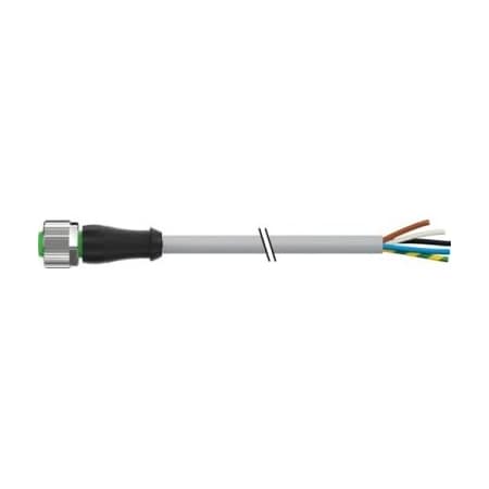 Murrelektronik Cordset, Straight, M12, Gray, 22 AWG, 4A 7000-12241-2150300