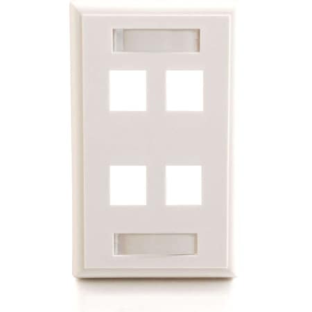 C2G 4-PORT KEYSTONE WALLPLATE WHT 3413