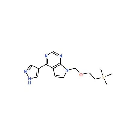 Ak Scientific 4-(1H-Pyrazol-4-yl)-7-((2-(trimethylsilyl)ethoxy)-methyl)-7H-pyrrolo[2, 3-d]pyrimidine (5g), CAS 941 3853AF-5g
