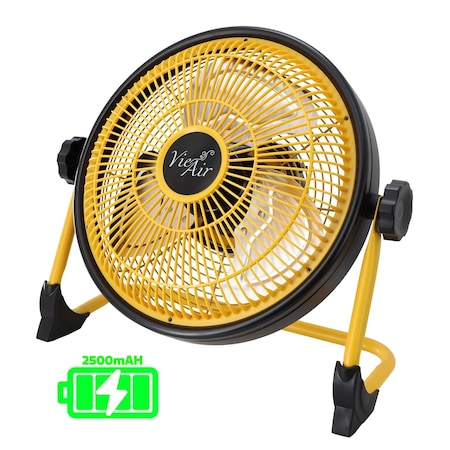 Vie Air 12 Inch Rechargeable Indoor/Outdoor Floor Fan (IPX4 Rated) in Yellow 750122813M