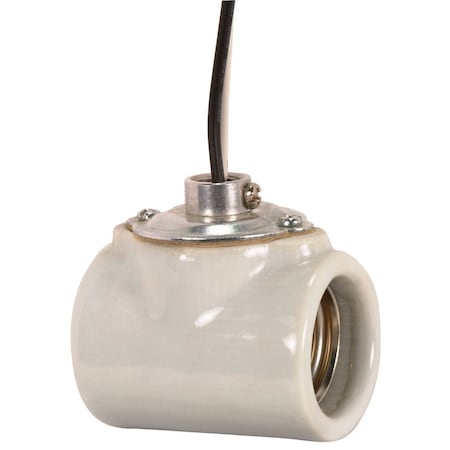 Satco Twin Porcelain Sckt, Flange Bushing Cap 1/8 IPS 9in AWM B/W 150C CSSNP Screw Shell Glazed 660W 250V 80/1314
