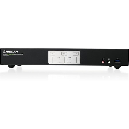Iogear 2-Port 4K Dual View KVMP Switch with HDMI Connection, USB 3.0 Hub and Audio GCS1942H