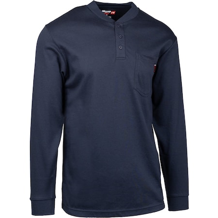 Pip AR/FR Dual-Certified Long Sleeve Henley, 10.6 cal/cm2 385-FRHN-(NV)-2X