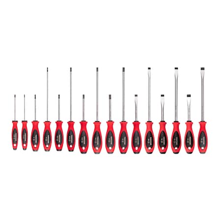 Tekton Slotted Screwdriver Set - 4, 8 Inch Shanks, 16-Piece (3 - 14 mm) DWS90004