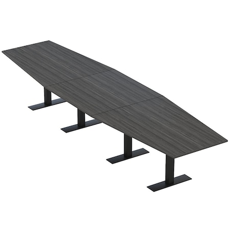Skutchi Designs 16 Person Conference Table With Power Unit | 16' Hexagon Table | Harmony Series HAR-HEX.IR-48X192-T.BK-WA7949-NA