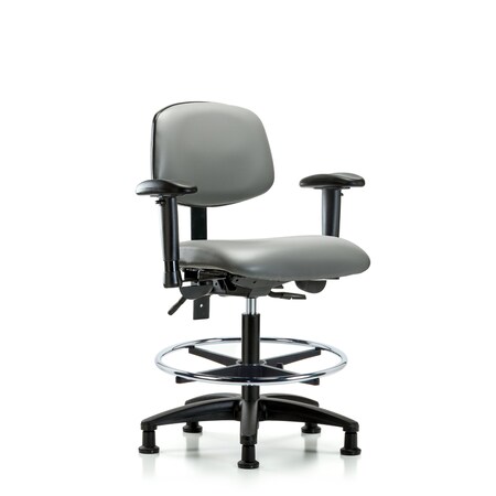 Blue Ridge Ergonomics Vinyl Chair, Vinyl, Adjustable Arms BR-VMBCH-RG-T1-A1-CF-RG-8840