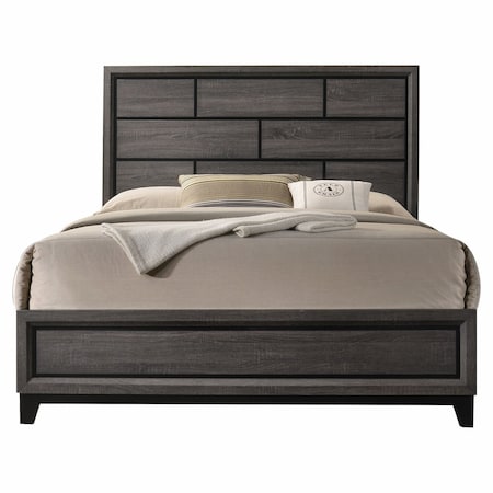 Homeroots Gray Solid Wood Queen Bed Frame 318743