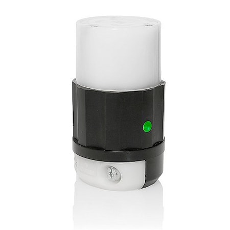 Leviton Locking Connector, L5-20R, 20 A, 125V AC, Single Phase, 2 Pole, Screw Terminals, Black, White 2313-PLC