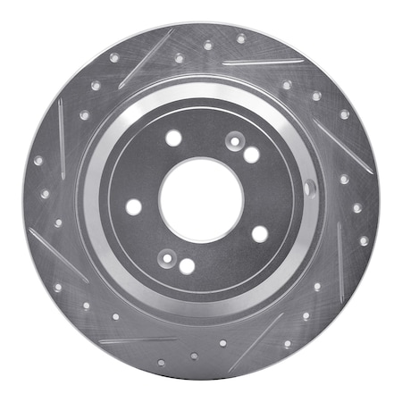 Dynamic Friction Co DFC Brake Rotor - Drilled and Slotted - Silver 631-03039L