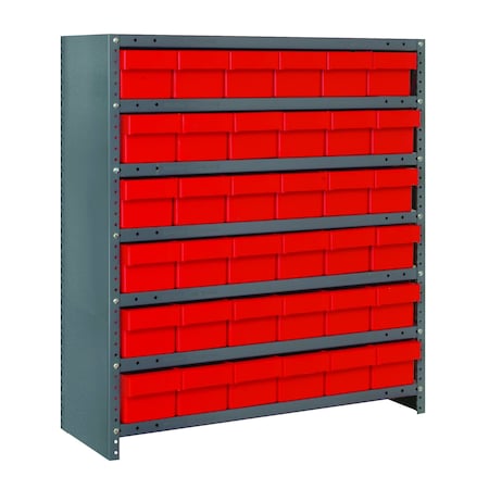 Quantum Storage Systems 7 SHELF CLOSED UNIT W/32 RED BINS CL1239-601701RD
