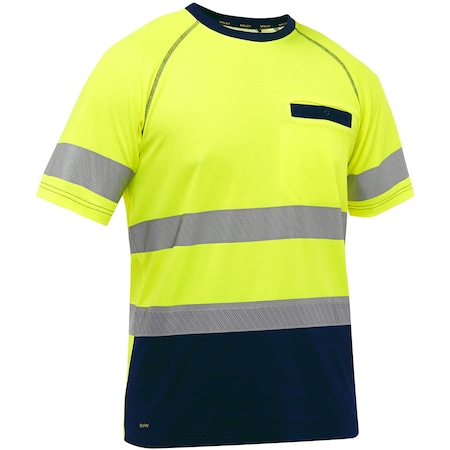 Bisley ANSI Type R Class 2 Short Sleeve T-Shirt with Navy Bottom 312M1118T-YN/2X