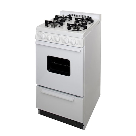 Premier Gas Range, Battery Ignition, Four 9100 BTU Sealed Burners, 20 inW x 37.5 inH x 24.5 inD, White 805732