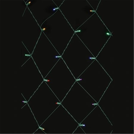 Vickerman 120 Light 4 ft. x 6 ft. LED Multi-Green Wire Wide Angle Net X4G4610