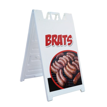 Signmission Brats, A-Frame & 2 Sign Inserts, Heavy-Duty Plastic Frame SBHD-C-2436-Brats