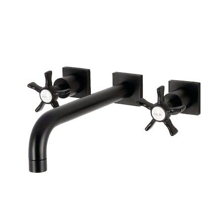 Kingston Brass Two-Handle Wall Mount Tub Faucet, Matte Black KS6020NX