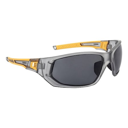 Dewalt Miter(TM), Safety Glasses, Smoke Lens, Gray/Yellow Frame, Full-Frame DPG112-2D