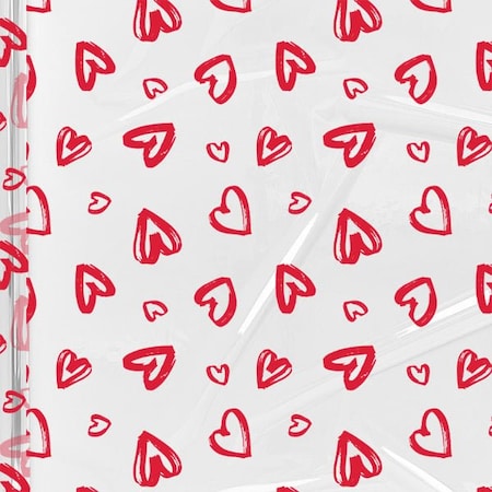 Nashville Wraps Red Hearts Cello Roll, 40 inx100' CR40RHTS