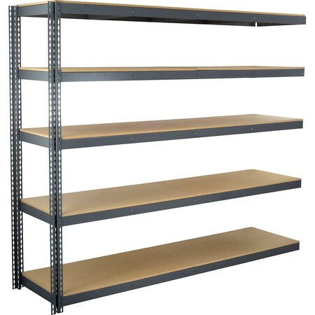 Global Industrial 5 Shelf, Standard Duty Boltless Shelving, Add On, 96"W x 36"D x 60"H, Wood Deck B3164415