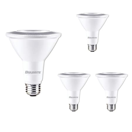 Bulbrite 75 Watt Equivalent PAR30LN Dimmable Medium Screw LED Light Bulb Soft White Light 3000K, 4PK 861734