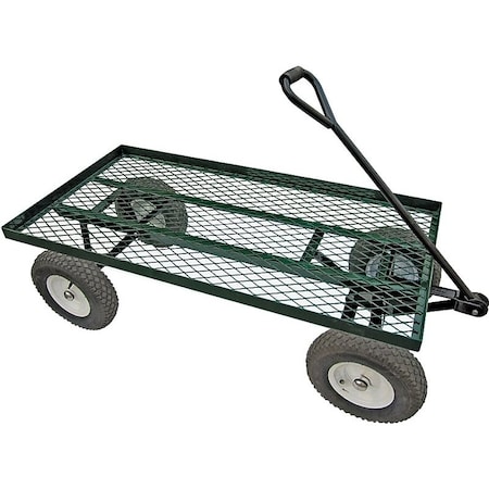 Landscapers Select Garden Cart, 1200 lb, Steel Deck, 4Wheel, 13 in Wheel, Pneumatic Wheel, Green YTL22115