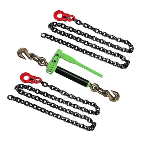 Mytee Products 2Pc 3/8in x 8ft G80 Front Axle Chain & 1Pc 5/16in-3/8in Folding Ratchet Load Binder CBRSFH56-CH388-KIT