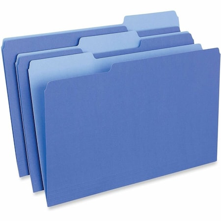 Universal Recycled Interior File Folders, 1/3 Cut Top Tab, Legal, Blue, 100/Box UNV15301***