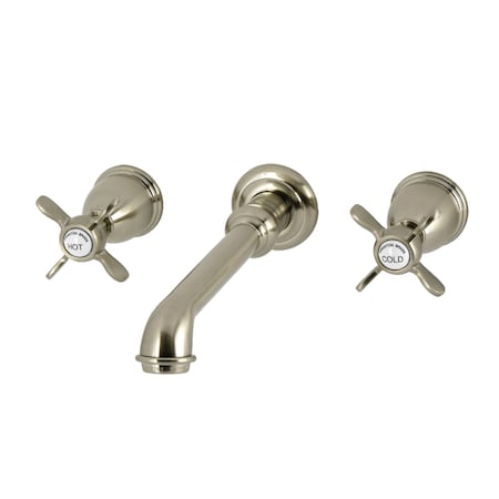Kingston Brass Double-Handle Wall Mount Bathroom Faucet, Brushed Nickel KS7128BEX