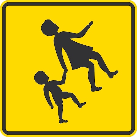 Lyle Pedestrian Symbol (not MUTCD Std), 24x24, High Intensity Prismatic, Yellow G-13151-HI_24x24
