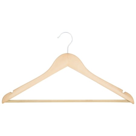 Simple Spaces Cloth Hanger Set, 6.6 lb Capacity, Steel/Wood, Natural HEA00040G-N