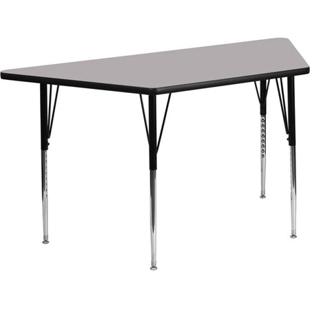 Flash Furniture Trapezoid Activity Table, Chrome, Laminate, Particleboard, Steel, Grey XU-A3060-TRAP-GY-T-A-GG