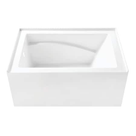 Kingston Brass 48" Acrylic Rectangular 3-Wall Alcove Tub, Left Hand Drain and Anti-Skid Surface, Glossy White VTAM4832L22D