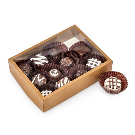 Nashville Wraps Clear w/ Gold Trim, Rectangle 2 Pc. Candy Boxes, 5.5x 4x1.25, 6PK TB5MGO