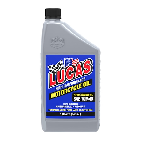 Lucas Oil Semi-Synthetic Motorcycle Oil, 32 Oz. 10710