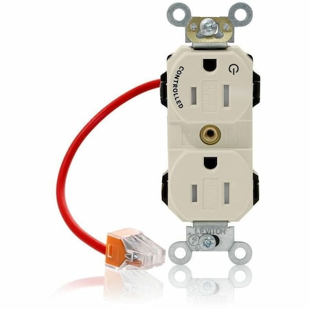 Leviton Straight Blade Receptacle, 5-15R, 15 A, 125V AC, Self-Grounded MT562-1CT